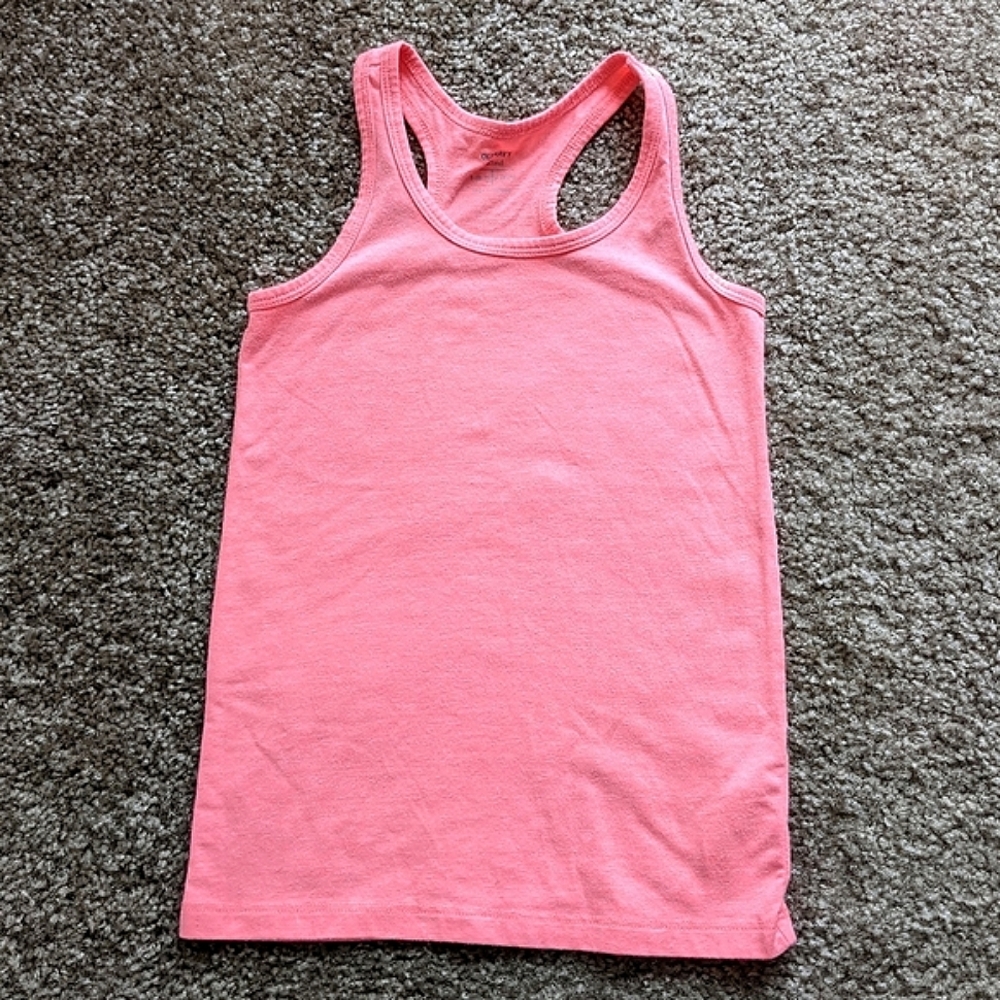 Old Navy Neon Orange Fitted Racerback Tank Girls size Small